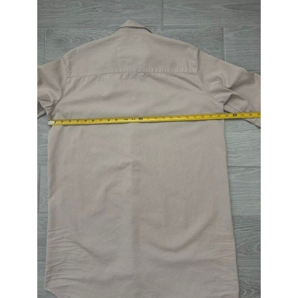 Frank & Eileen Mary Classic Shirtdress Sand Beige Cotton Size Medium Mini Length - Picture 7 of 9